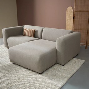 Kleine Bank Met Chaise Longue Rechts Taupe