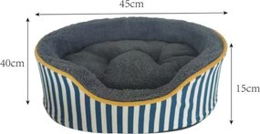 Honden En Kattenmand Blauw Wit Gestreept