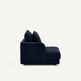 Halve bank links, afgerond, modulair, van chenillefluweel, TIBERIO