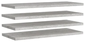 vidaXL Wandschappen zwevend 4 st 90x23,5x3,8 cm MDF betongrijs