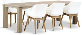 Tuinset 6 personen 240 cm Kunststof Wit Hartman Sophie