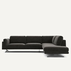 Chenille fluwelen hoekbank met longchair, César