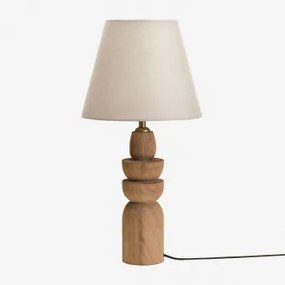 Koski Mangohouten Tafellamp Mangohout & Gebroken Wit Ø25 Cm Caracas - Sklum