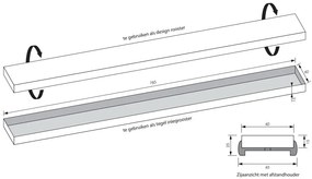 Brauer los multifunctioneel tegelinlegrooster 80cm zwart mat