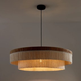 Hanglamp in raffia met franjesØ86 cm, Kavi.