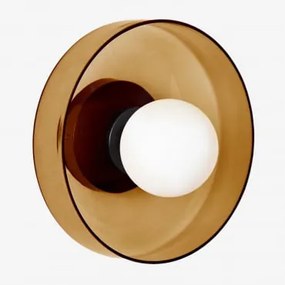 Jaxal Wandlamp Van Glas En Roestvrij Staal Gerookt Bruin & Ø25 Cm - Sklum