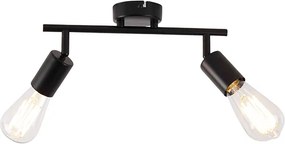 Moderne spot zwart 2-lichts verstelbaar - Facil