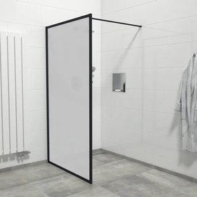 Saniclass Bellini Inloopdouche - 100x200cm - veiligheidsglas - mat glas - mat zwarte lijst rondom - anti kalk Mirrors-100B/NFF/F