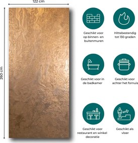 Metal Stuc Wandpaneel Goud 260x122x0,2cm | Paneli Natuursteen Wandpanelen