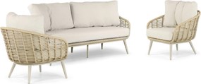 Stoel en Bank Loungeset 5 personen Aluminium/rope Taupe  Coco Vinci