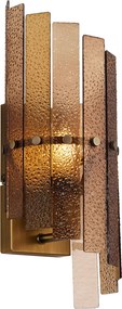 Design wandlamp donker brons met amber glas - Versailles