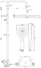 Brauer Chrome Carving opbouw regendouche met 30cm douchekop en 3 standen handdouche chroom