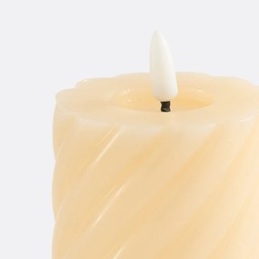 Gedraaide waskaars met LED, H12,3 cm, Caspar