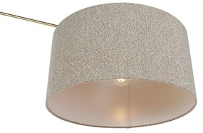 Vloerlamp goud met boucle kap taupe 50 cm verstelbaar - Editor Design, Modern E27 Binnenverlichting Lamp