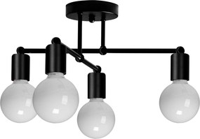 Plafondlamp Hangend Viervoudig Zwart Mat 392200