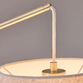 Boogvloerlamp in massief eiken en linnen, NESTWOOD