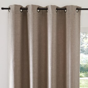 Gordijn met gevlochten afwerking en oogjes Montego