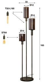 Trapse Vloerlamp Brons