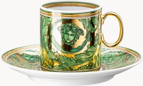 Porseleinen espressokopje Medusa Garland met schoteltje