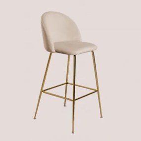 Kana Design Hoge Fluwelen Kruk Goud & Bruin - Tarwe & ↑75 Cm - Sklum