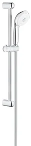 GROHE New Tempesta 100 Glijstangset - 60cm - ronde handdouche - 4 straalsoorten - gladde doucheslang - chroom/wit 27645001