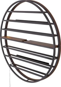 Moderne wandlamp zwart met wijnrek rond incl. LED - Wine Rack