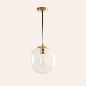 Hanglamp Van Metaal Met Glazen Bol Boyi Goud - Sklum
