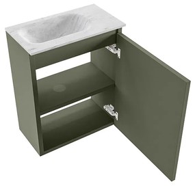 Mondiaz Ture DLux toiletmeubel 40cm army met wastafel opalo links zonder kraangat