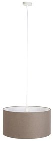 Stoffen Eettafel / Eetkamer Landelijke hanglamp wit met bruine kap 50 cm - Combi 1 Modern E27 rond Binnenverlichting Lamp