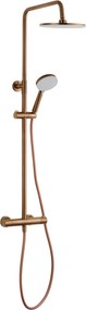 Saqu Eurotrend 225 regendoucheset met 4 straalsoorten Ø23cm geborsteld koper PVD-coating