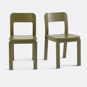 Set van 2 gebeitste massief berken stoelen, Talet