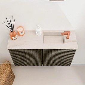 Mondiaz Joya DLux 70cm toiletmeubel shadow met wastafel faye rechts 1 kraangat meli