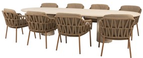 Hampton Biarritz dining tuinset 300x110xH75 cm 9 delig mortex amber 4 Seasons Outdoor