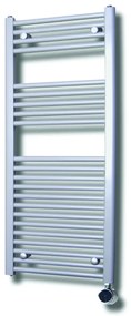 Sanicare elektrische design radiator 45x112cm zilvergrijs met thermostaat rechts chroom