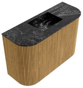 Mondiaz Joya DLux 65cm toiletmeubel ronding links/rechts oak met wastafel faye midden zonder kraangat lava