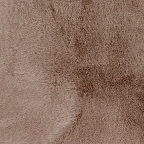 Icon Milano Rabbit Faux Fur Round Footstool Bean Bag, Mocha Brown