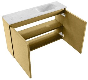 Mondiaz Ture DLux toiletmeubel 80cm oro met wastafel opalo rechts zonder kraangat