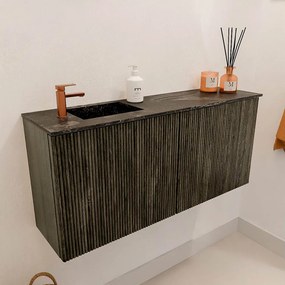 Mondiaz Joya DLux 90cm toiletmeubel shadow met wastafel faye links 1 kraangat lava