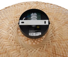 Art Deco plafondlamp zwart met naturel bamboe 40cm - Alka