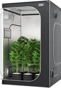 VEVOR Growbox 122x122x203cm Kas gemaakt van 22 mm stalen frame en 2000D Oxford-stof Kweektent Draagvermogen van 60 kg Kweekkast Geschikt voor 200–300 W kweeklamp Binnenkweektent