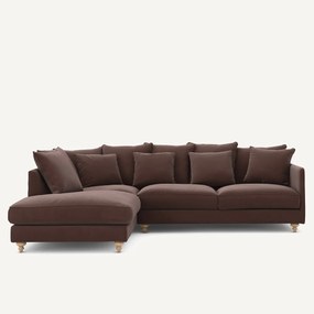 Linnen fluwelen hoekslaapbank, LAZARE