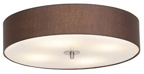 Stoffen Landelijke plafondlamp bruin 50 cm - Drum Landelijk / Rustiek, Modern E27 rond Binnenverlichting Lamp