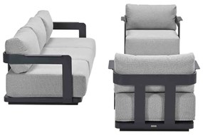 Garden Impressions Imperia loungeset 3-delig - donker grijs