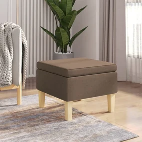 vidaXL Kruk met houten poten stof bruin