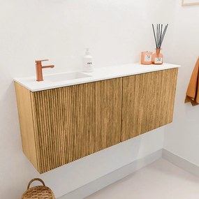 Mondiaz Joya 100cm toiletmeubel oak met wastafel faye links 1 kraangat talc