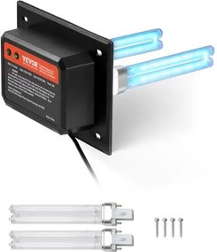 VEVOR HVAC luchtreiniger voor het hele huis, 18W 175mm UV-C-licht in kanaal voor airconditionerkanalen, luchtwasser met 2 reservelampen, HVAC UV-lampen, luchtreiniger voor airconditioners