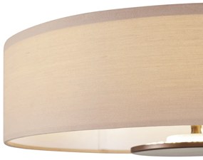 Stoffen Moderne plafondlamp wit met bronzen binnenkant incl. LED 3-staps dimbaar - Bredow Modern Scandinavisch rond Binnenverlichting Lamp