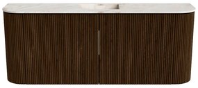 Mondiaz Joya DLux 105cm toiletmeubel ronding links/rechts walnut met wastafel faye midden 1 kraangat frappe
