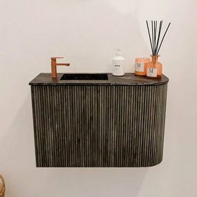 Mondiaz Joya DLux 60cm toiletmeubel ronding rechts shadow met wastafel faye links 1 kraangat lava