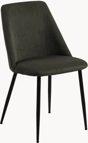 Ribfluwelen eetkamerstoelen Ines, 4-delig